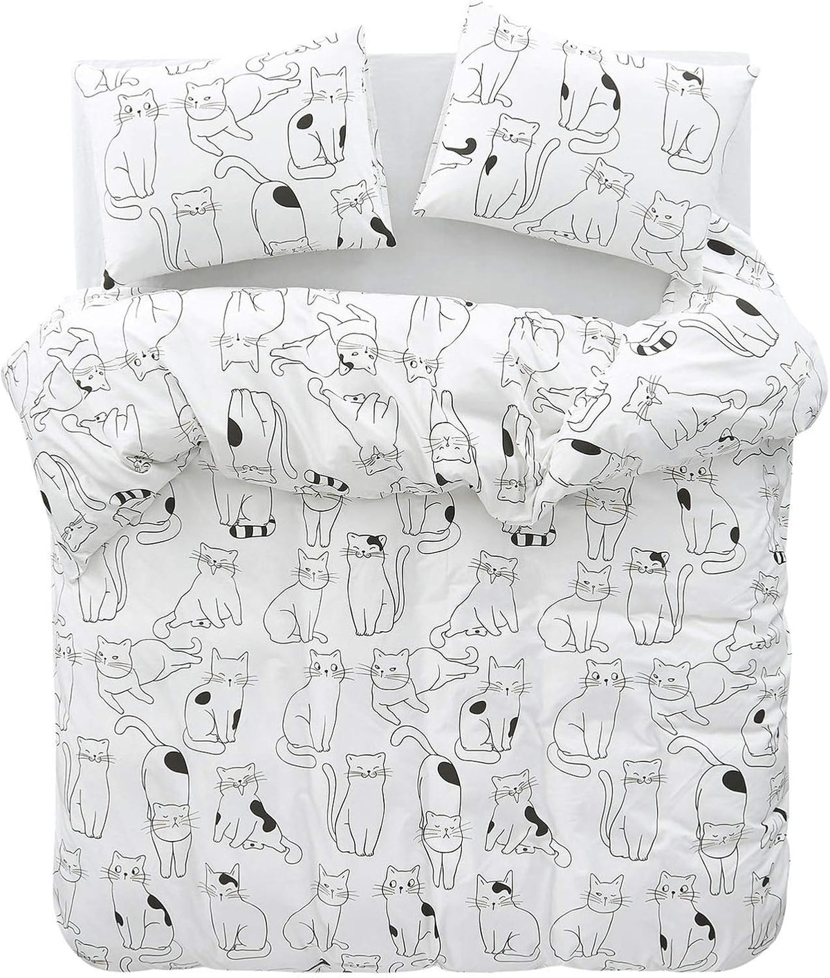 White 100% Cotton Twin Size Duvet Cover Set with Zipper Closure G1850