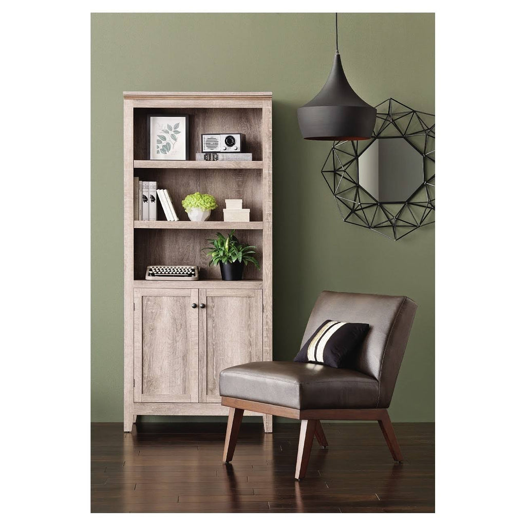Rustic 5-Shelf Bookcase with Storage V850776