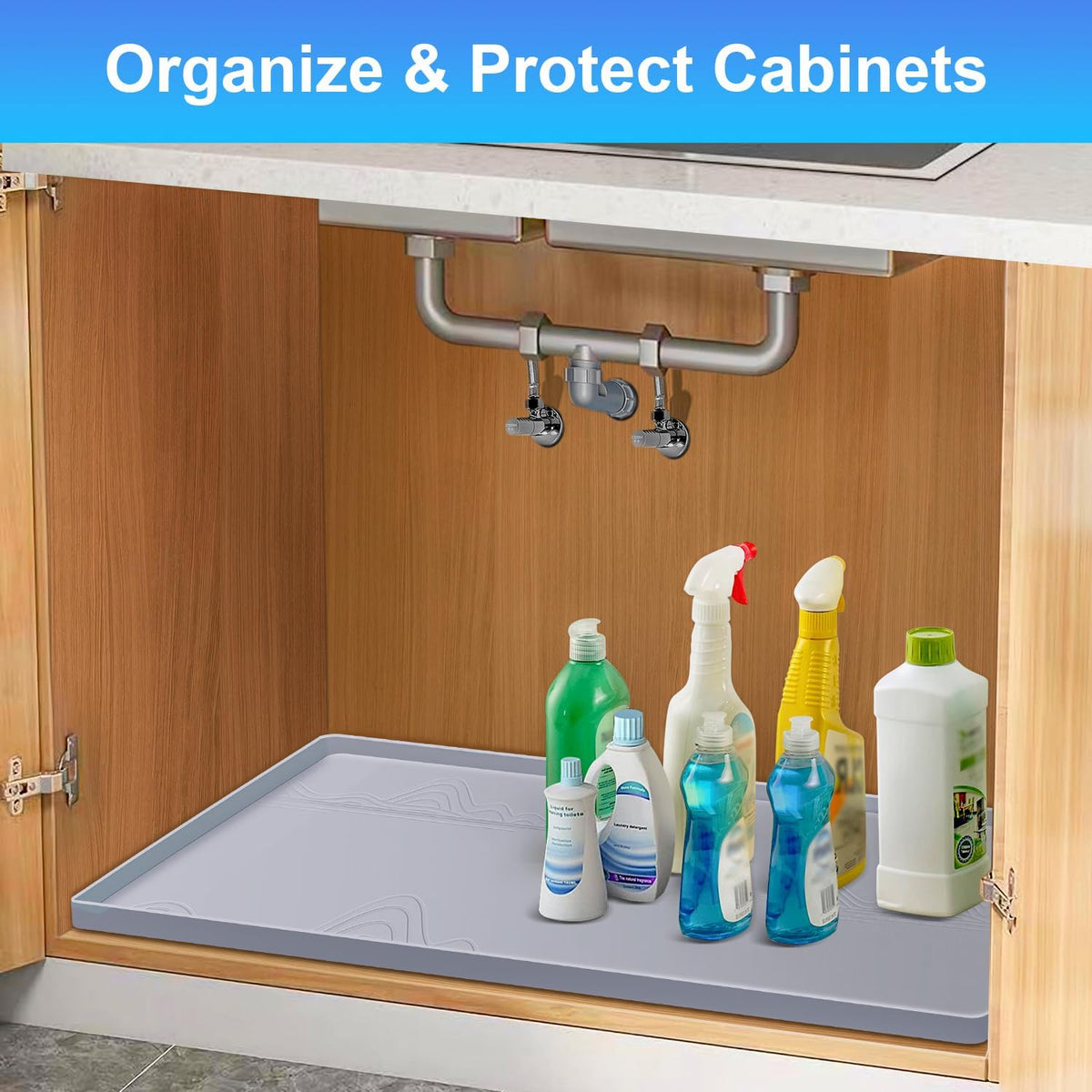 Light Grey Silicone Under Sink Mat L9490