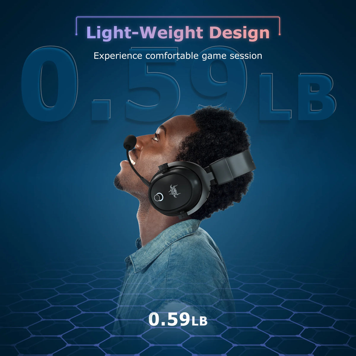 Wireless Gaming Headset with Detachable Noise-Canceling Microphone H85564
