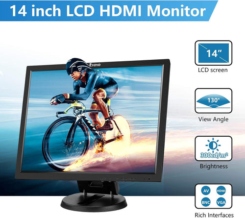14 inch LCD Monitor 1024x768 VGA Display with Speakers C3214