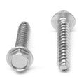 #6-19 x 1/4 Thread Rolling Screw Hex Washer Head Low Carbon Steel Zinc Plated/Wax M11578