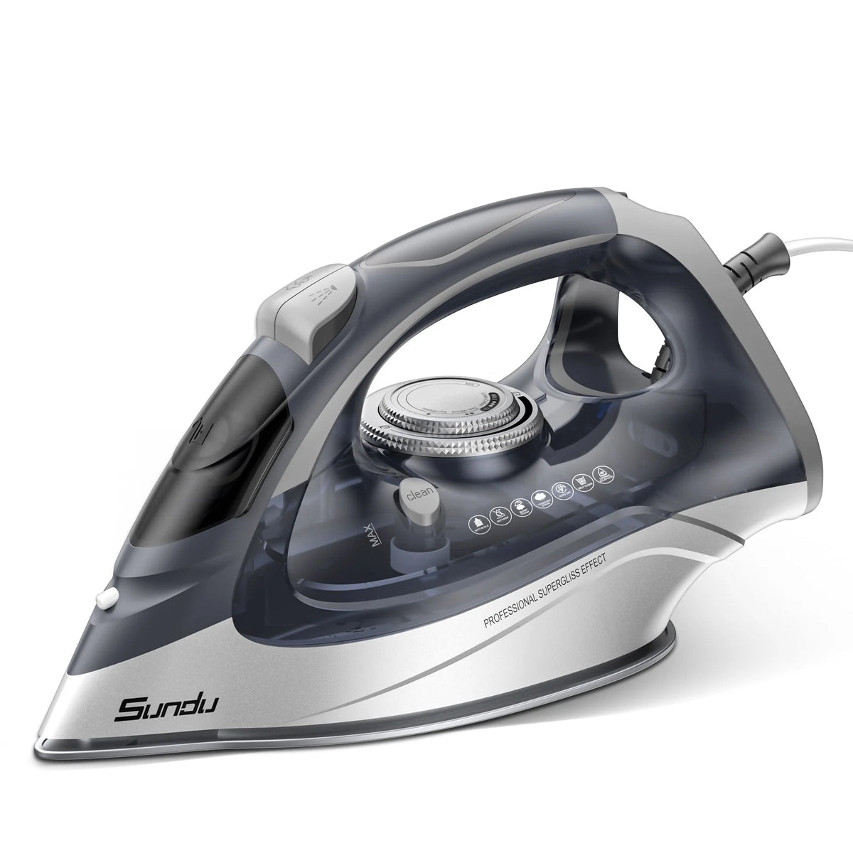 Blue 1700W Steam Iron with Ceramic Coated Soleplate W3519