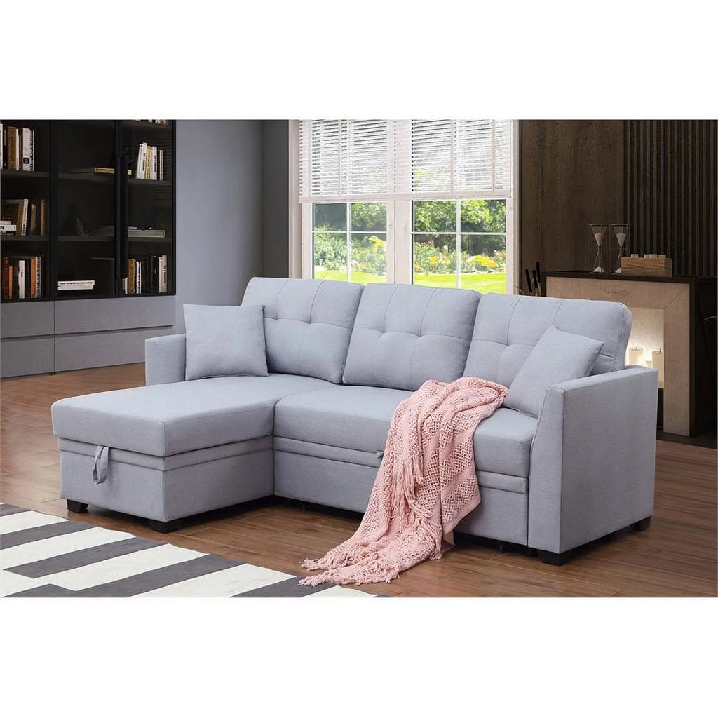 3-Seat Fabric Sleeper Sectional Sofa with Storage H423795