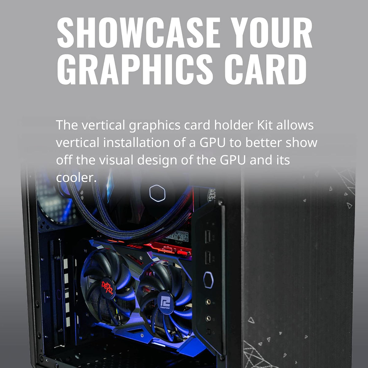 Vertical Graphics Card Holder Kit with Riser Cable O91586