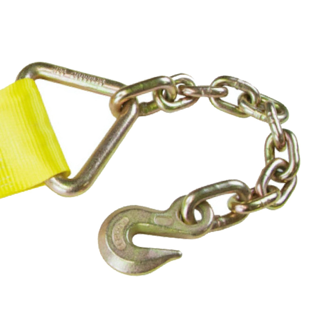 4 Inch x 30 Foot Yellow Winch Strap with Chain Anchor W3302