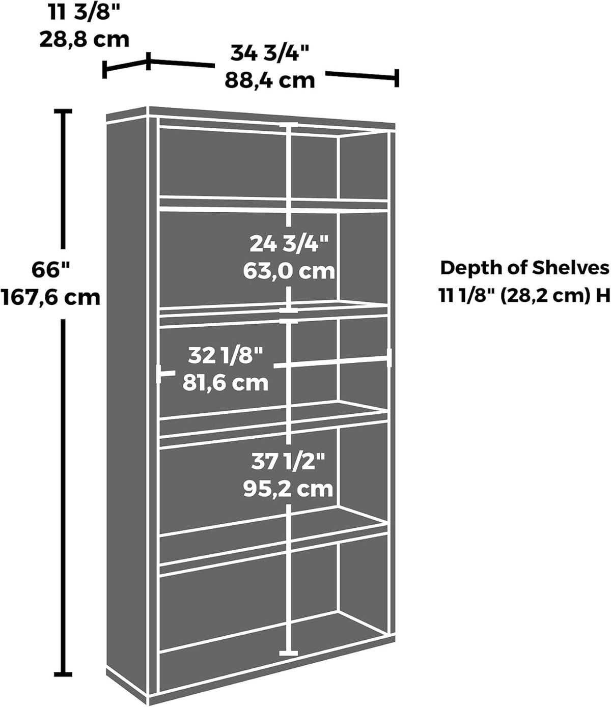 Classic Cherry Finish Bookcase E312