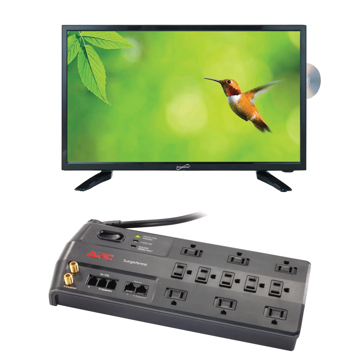 18.5" 720p LED TV/DVD Combination & 11-Outlet Surge Protector N3228