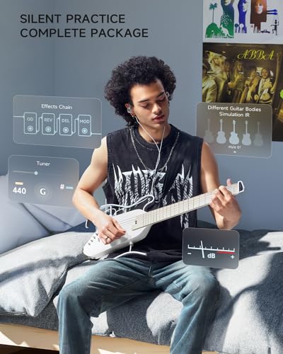 Acoustic Electric Travel Guitar with Multiple Effect Modes Kit H95249