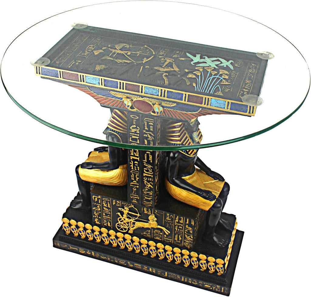 Full Color Glass-Topped Sculptural Table Y1495