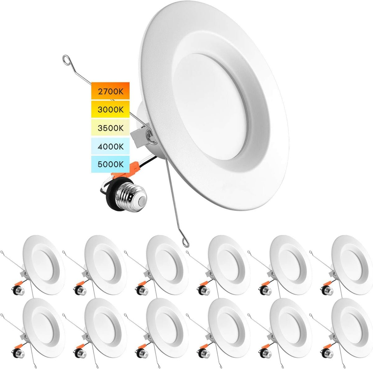 5/6 Inch LED Recessed Retrofit Downlight, 12 Pack U923765