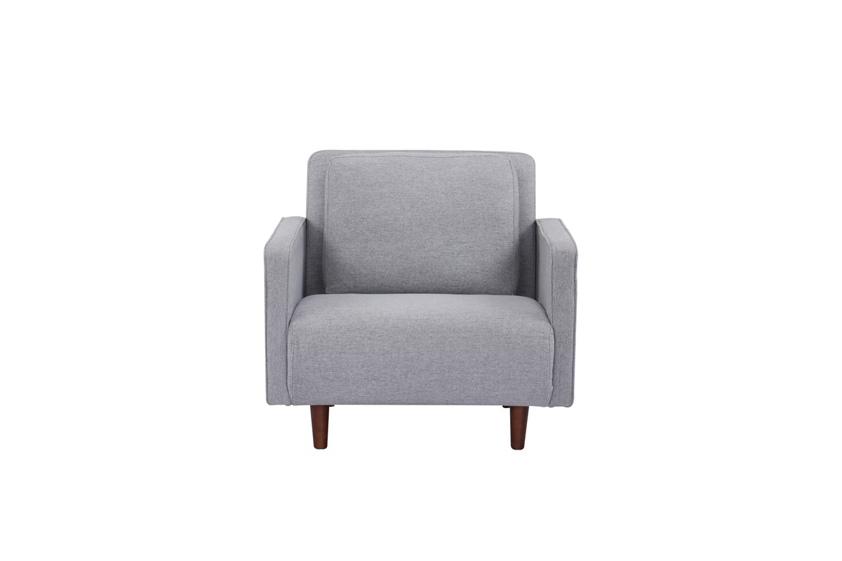 Light Gray Polyester Convertible Futon Sofa Chair V107715