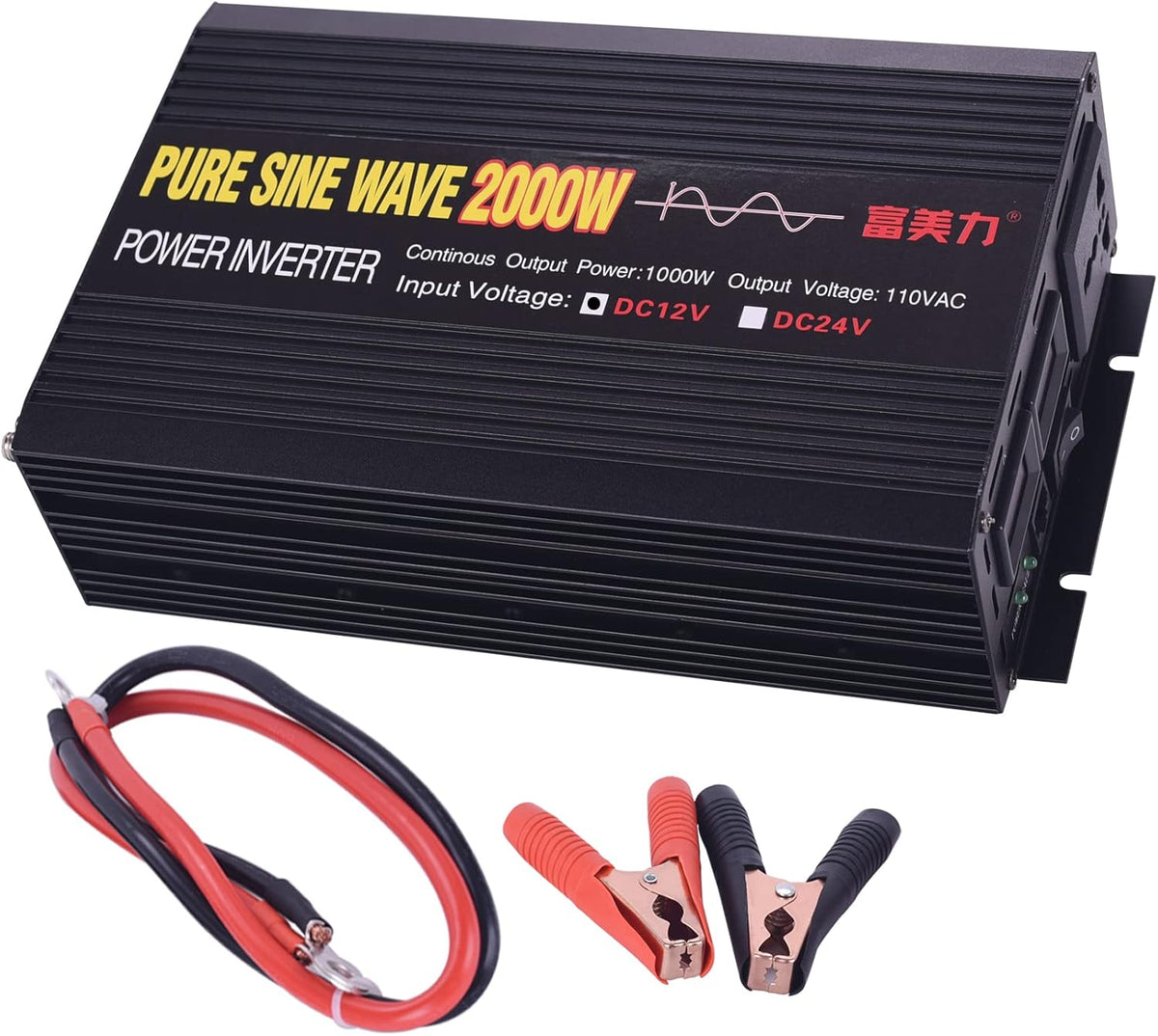 12V to 110V Pure Sine Wave Power Inverter 1000W K7687