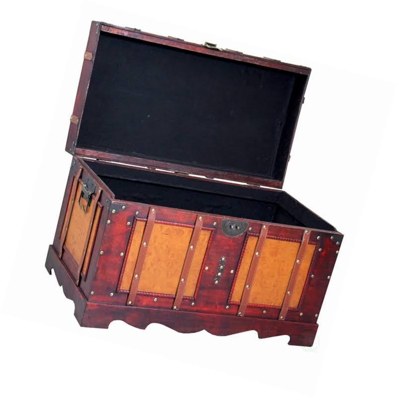 Large Antique Style Steamer Trunk A9428