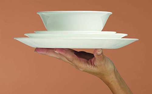 22 cm White Glass Luncheon Plate, Pack of 6 G4776