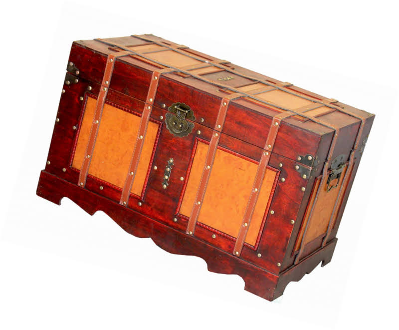 Large Antique Style Steamer Trunk A9428