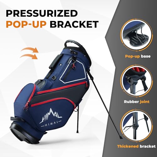 14 Way Dividers Golf Stand Bag Lightweight with Multiple Pockets, Dual Strap and Rain Cover Hood H40122