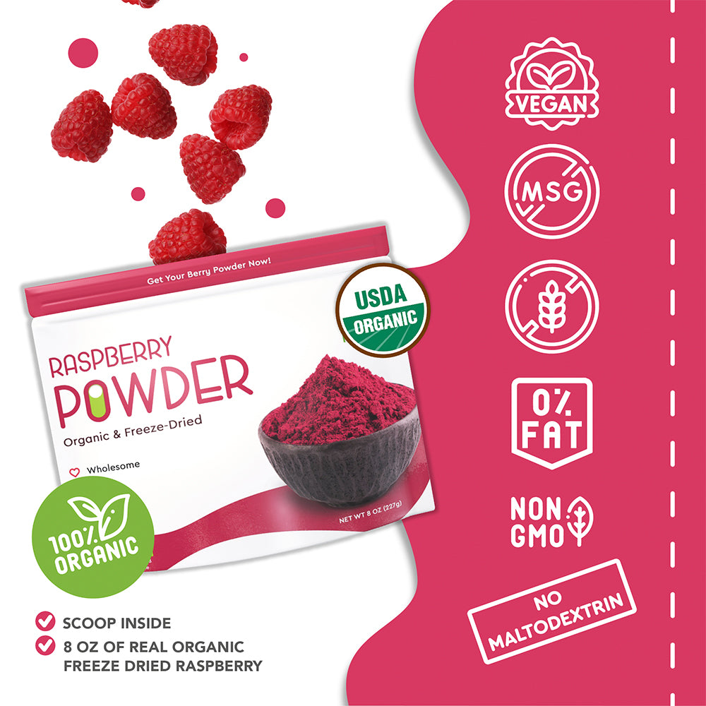 Organic Freeze Dried Raspberry Powder, 8 OZ X54728