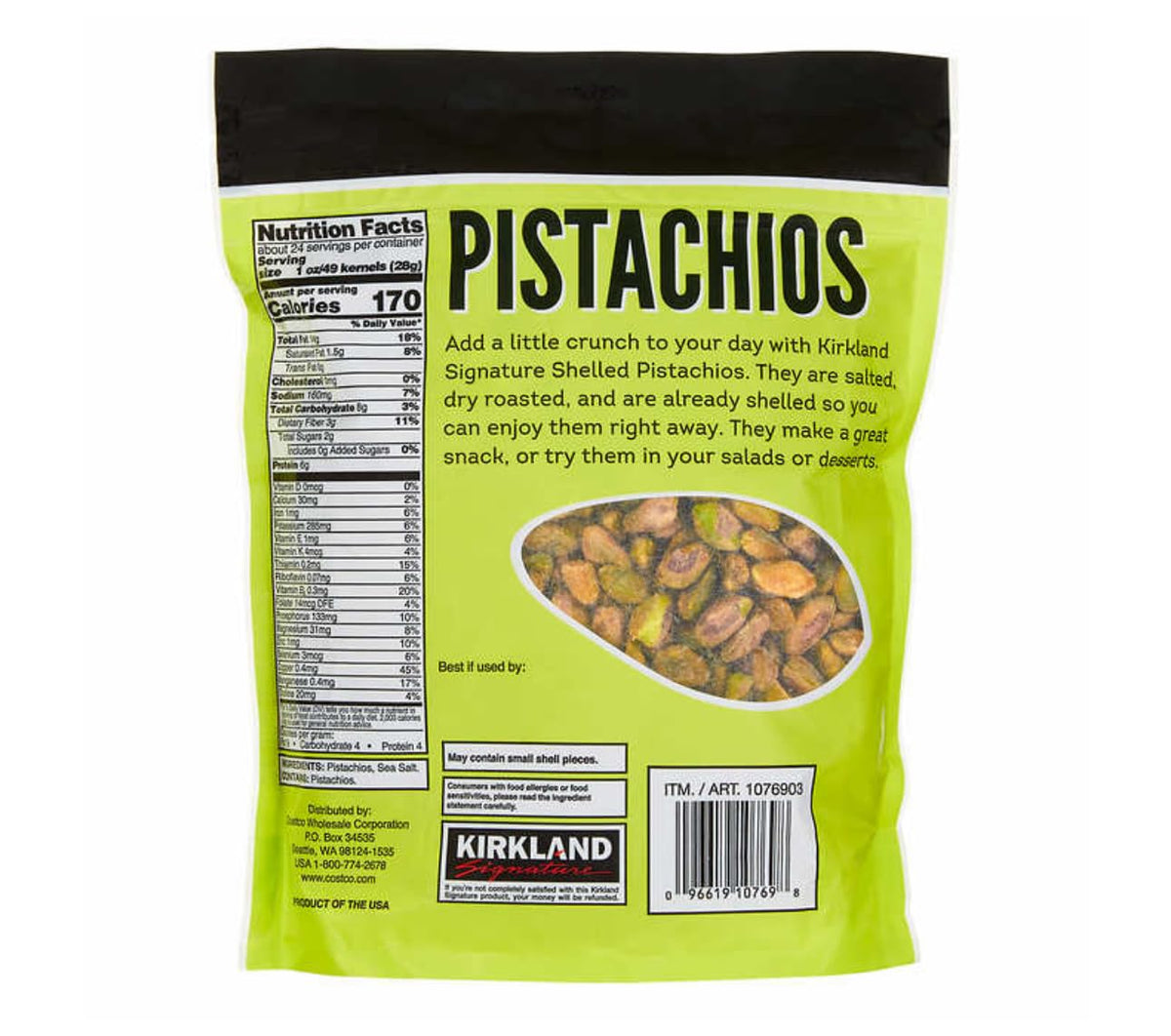 Shelled Pistachios, 1.5 lbs T472520