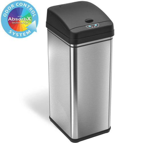 13 Gal Touchless Sensor Stainless Steel Trash Can K5901