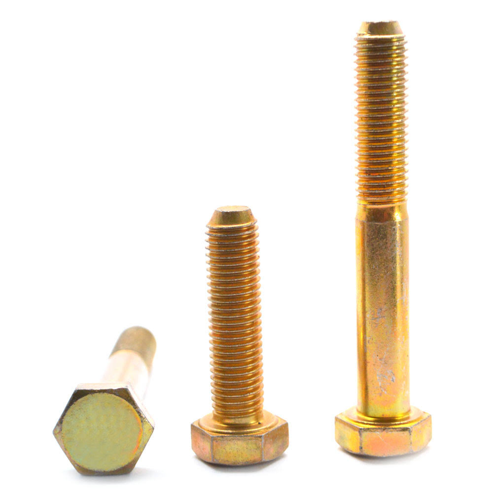 1/4x22-20 x 4 1/2x22 Grade 8 Hex Cap Screw Alloy Steel Yellow Zinc Plated O280663