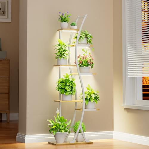 7 Tiered Metal Plant Stand with Grow Lights N182