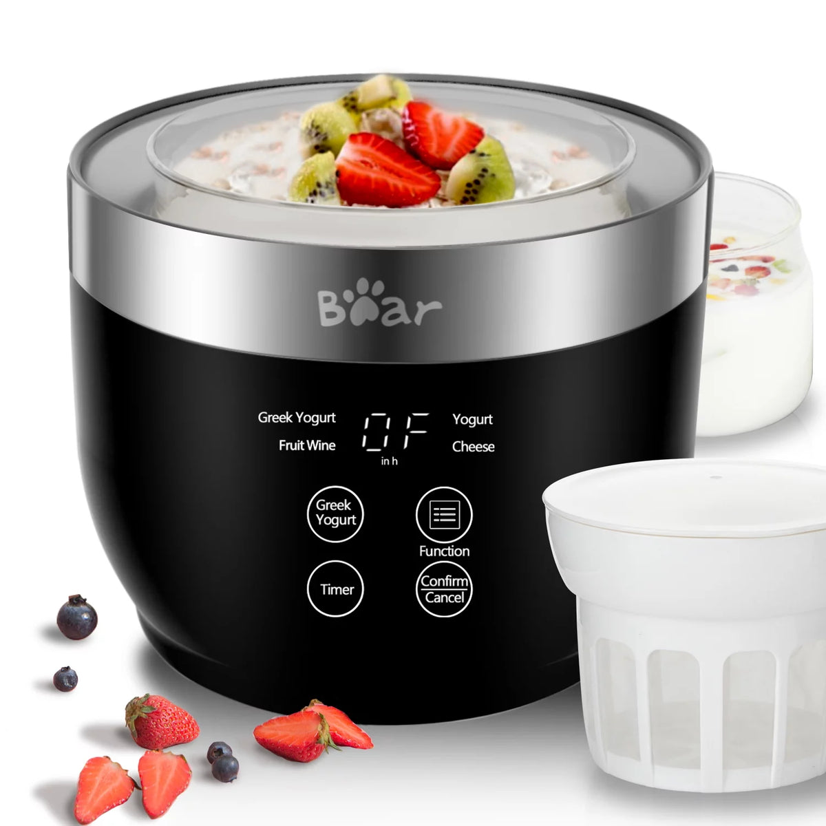 Greek Stainless Steel Yogurt Maker 2 Glass Jars D211