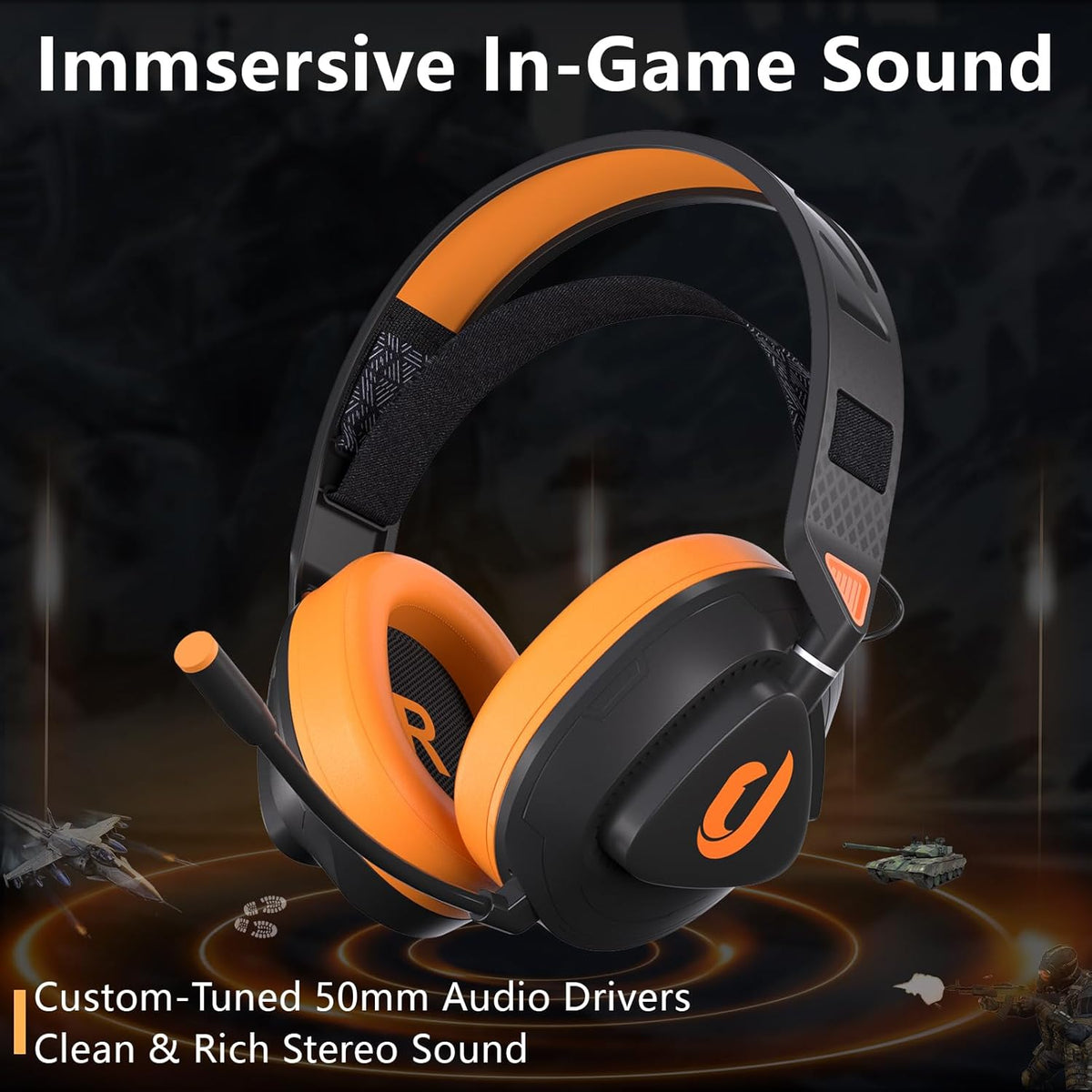 Wireless Gaming Headset with Detachable Mic P697555