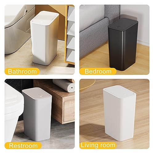 Grey 3 Pack Bathroom Trash Can with Lid Set P25823