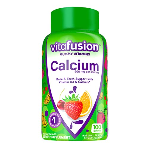 Chewable Calcium Gummy Vitamins, Fruit and Cream Flavored, 100 Count G750953