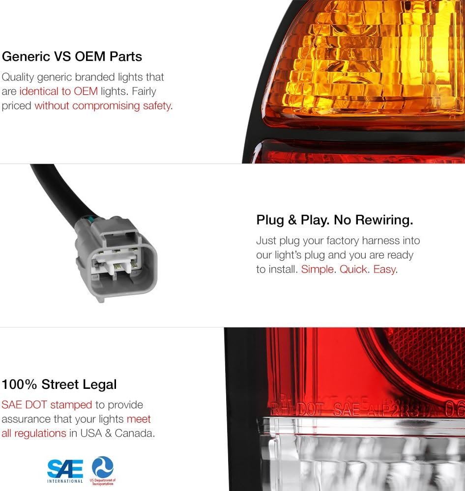 Red & Amber Tail Light Assembly I24645