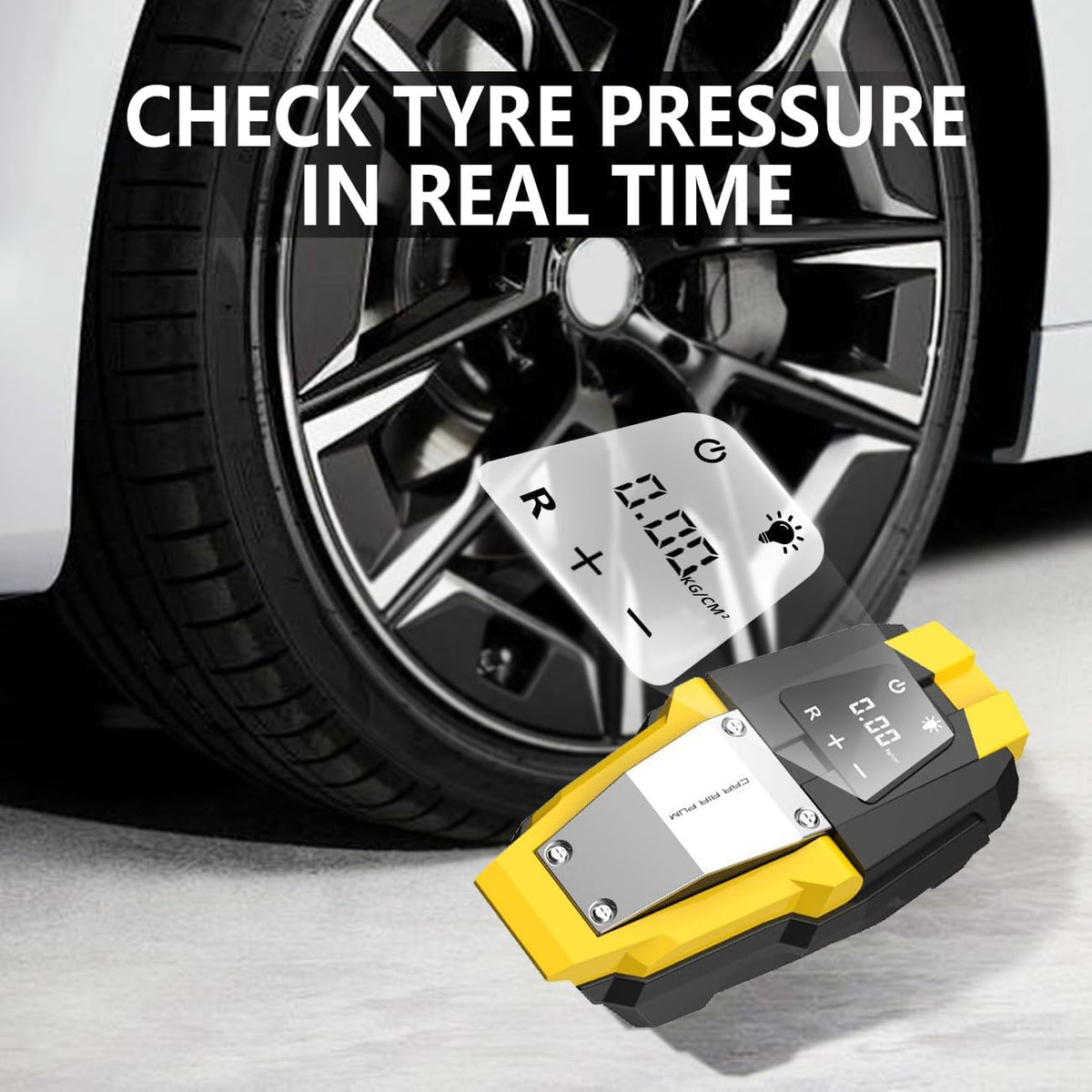 Portable 150 PSI 12V Electric Air Compressor Tire Inflator with Digital Pressure Gauge T424744