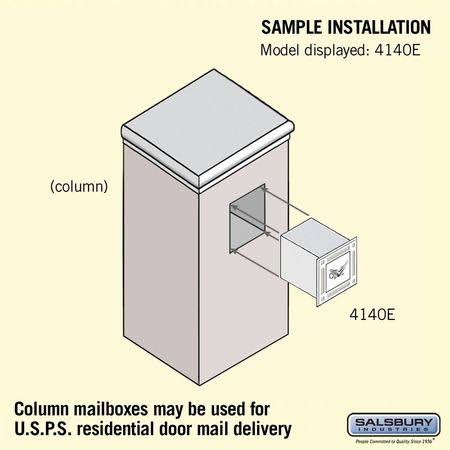 Cast Aluminum Column Mailbox - Non-Locking - Black C846532