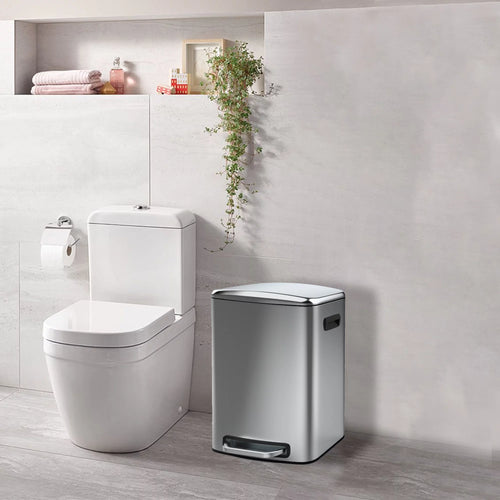 13 Gallon 50L Thickened Stainless Steel Trash Can with Lid Z6305