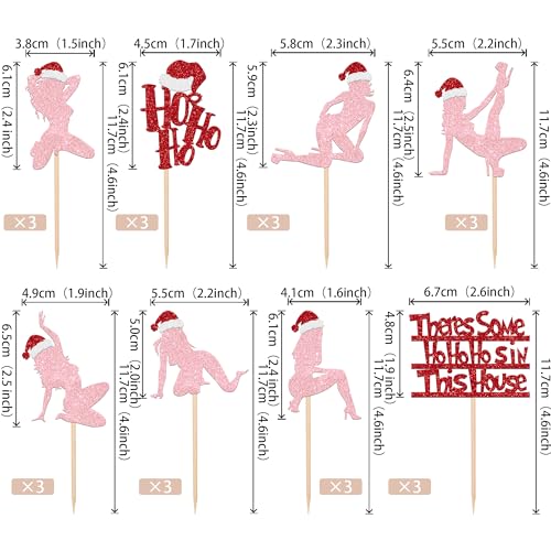 36 PCS Christmas Cupcake Toppers Double Sided Cupcake Picks A4053