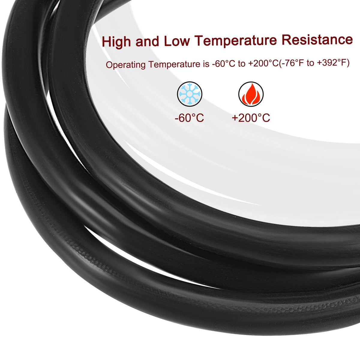 Vacuum Silicone Tubing Hose 5ft Black High Temperature P414462