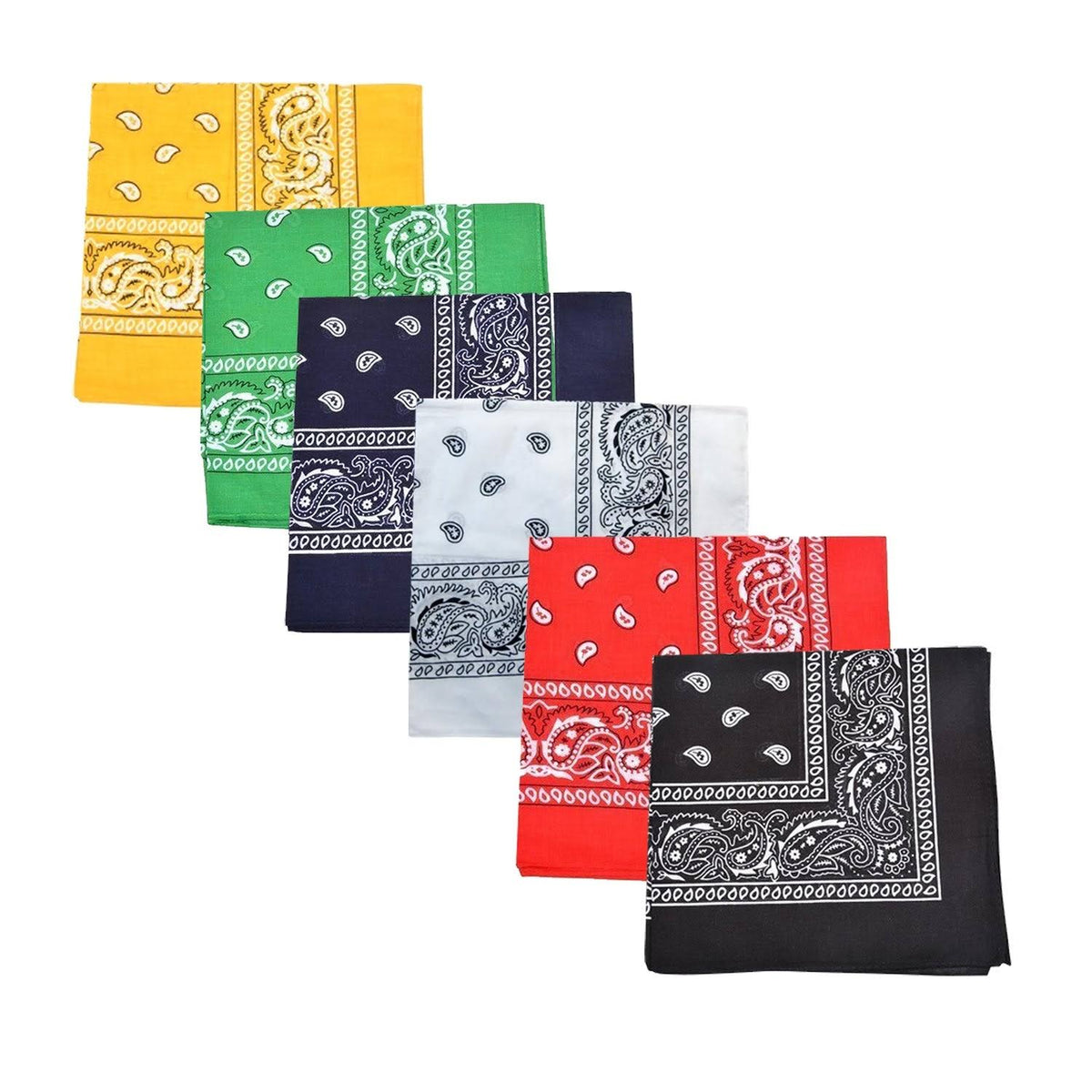 240 Pack 100% Cotton Double Sided Paisley Bandanas F909457
