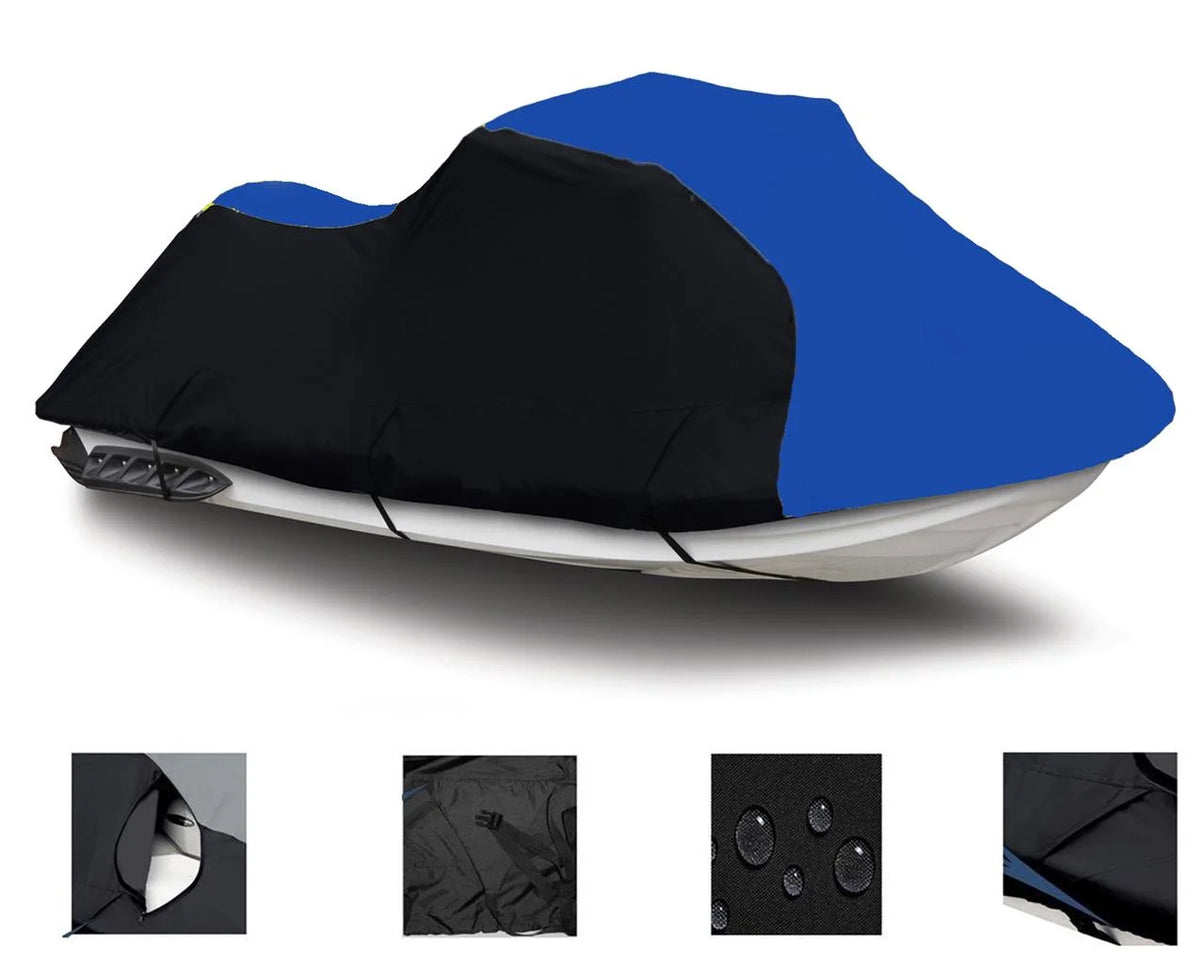 Black Blue 600 Denier Jet Ski PWC Watercraft Cover Z7708