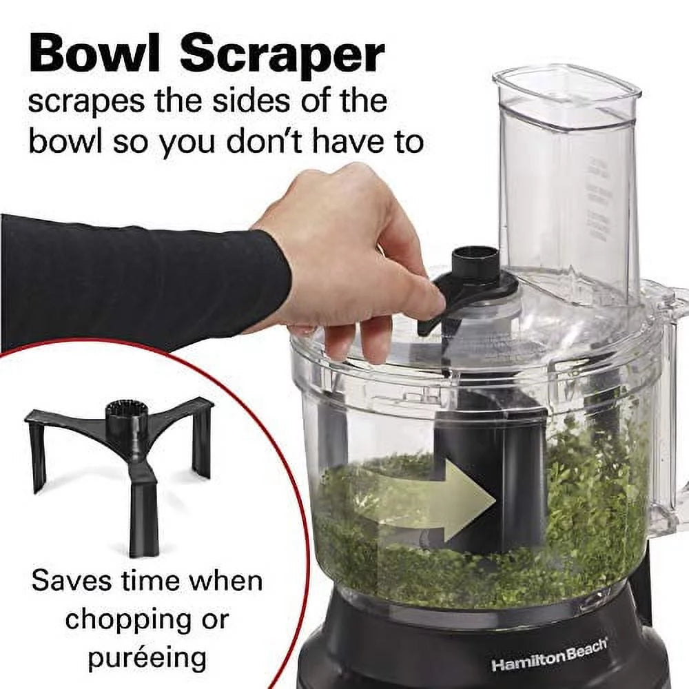 Food Processor & Vegetable Chopper 10 Cups Black and Stainless Steel W8921