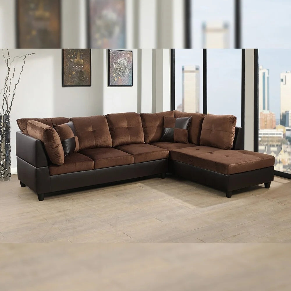 Brown Left Chaise Sectional R108353