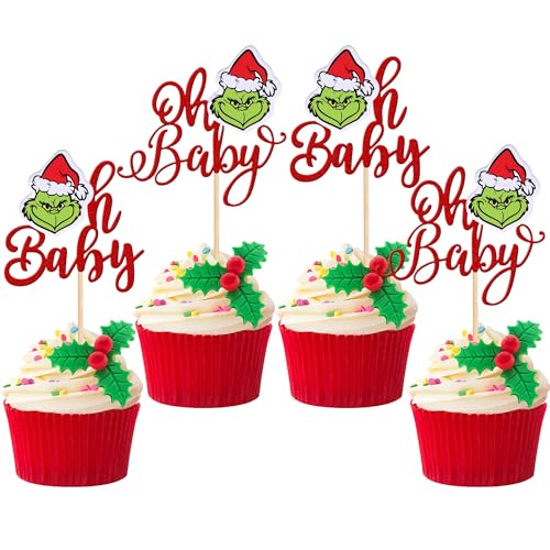 36 PCS Christmas Cupcake Toppers Double Sided Cupcake Picks A4053