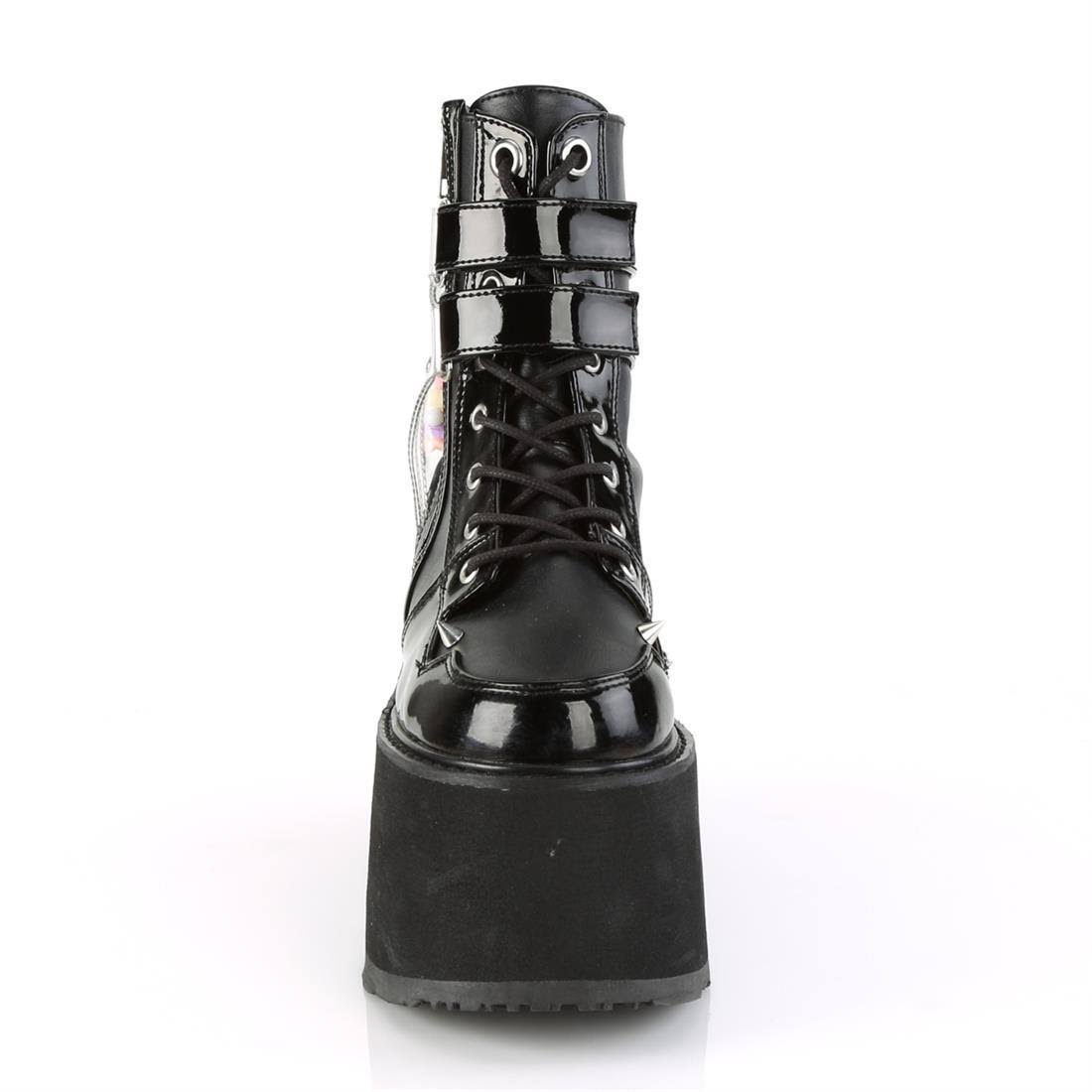 White Vegan Leather-Clear Hologram PVC Boots I34952