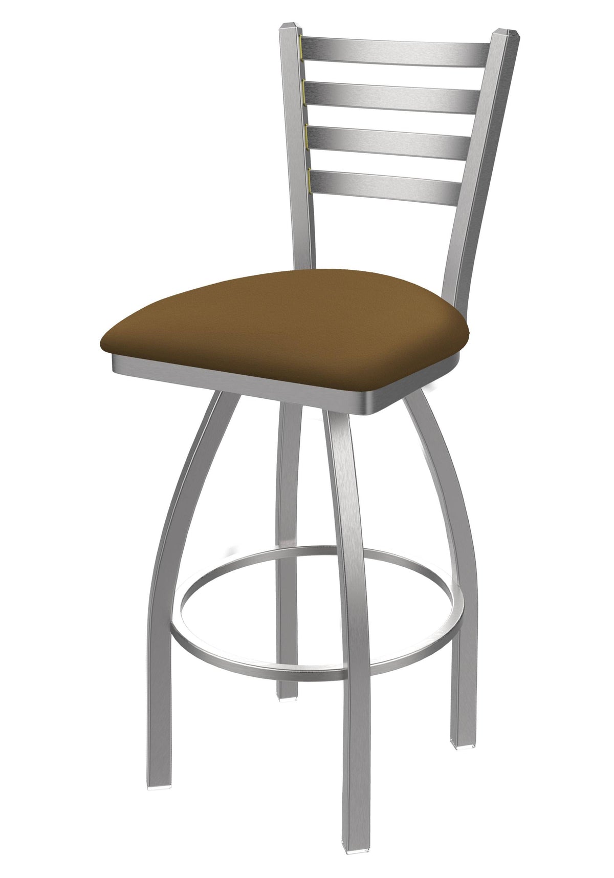 30x22 Swivel Bar Stool with Stainless Finish and Saddle Seat I972