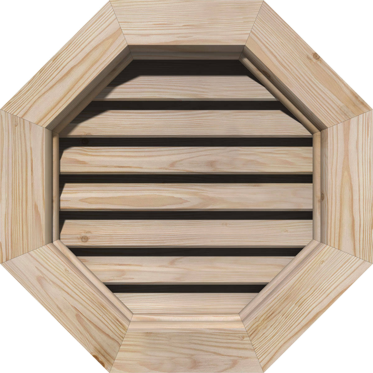 Octagonal Gable Vent, Unfinished Smooth Pine B6316