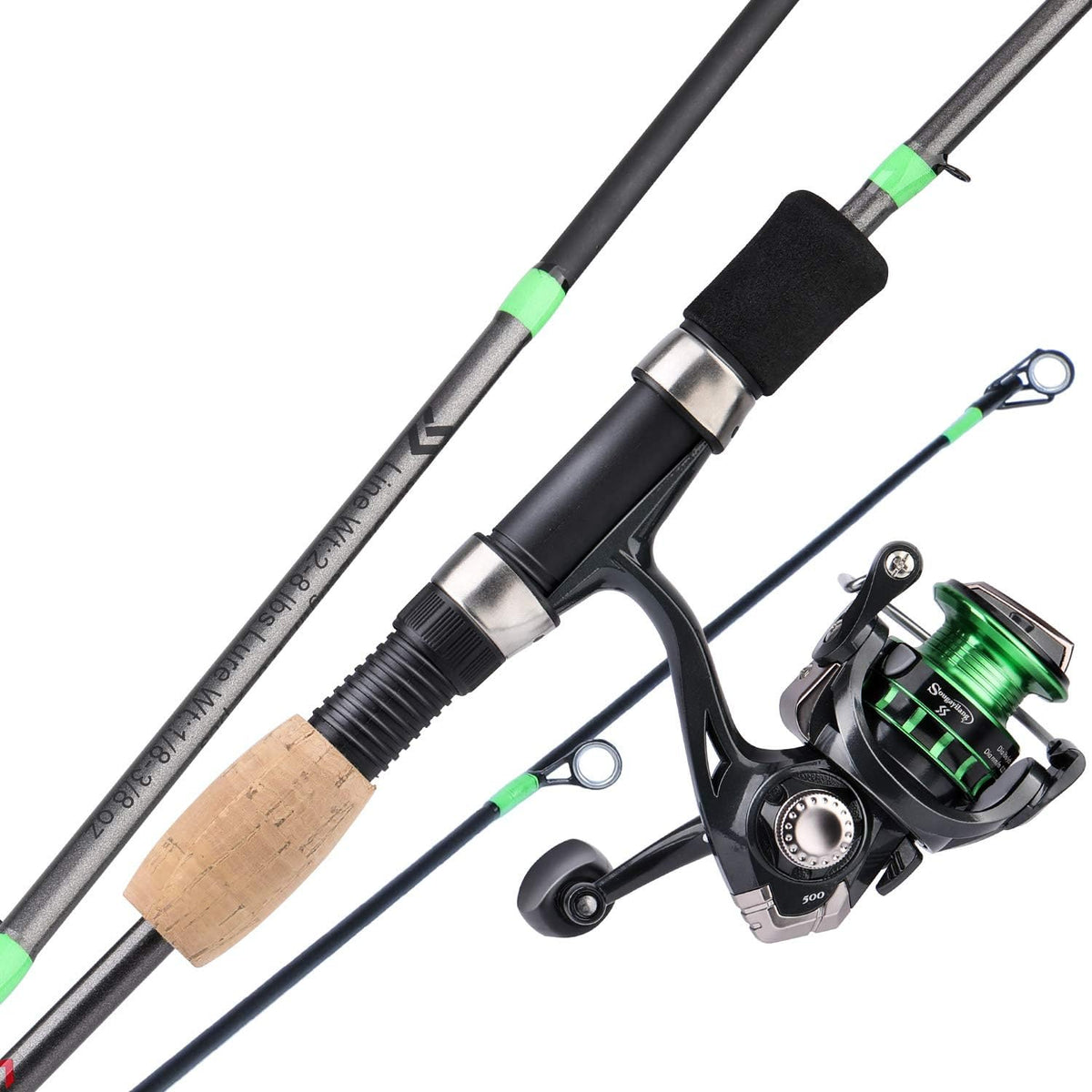 2 Piece Graphite Spinning Rod and Reel Combo, Pack of 2 N779