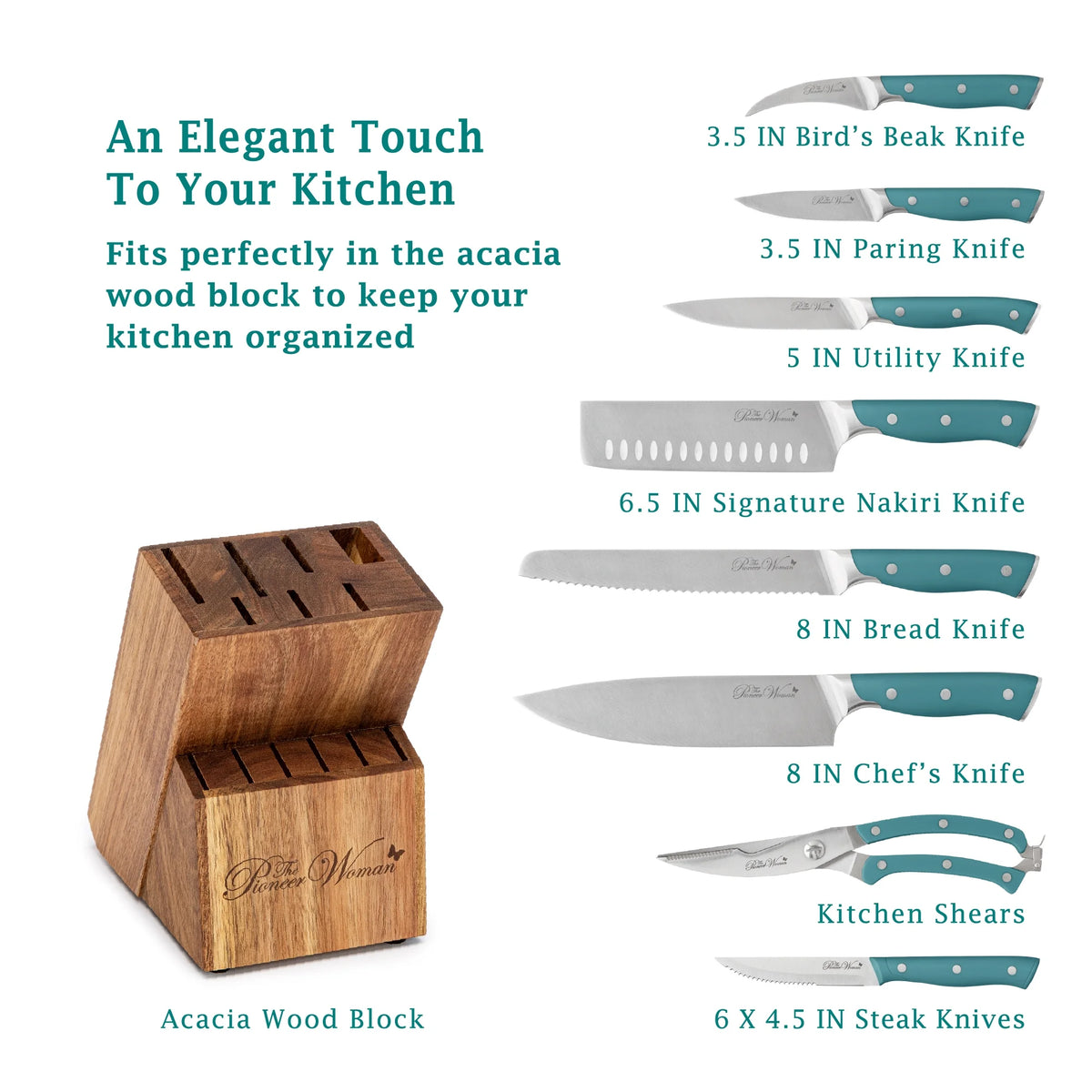 14-Piece Stainless Steel Knife Block Set F7801