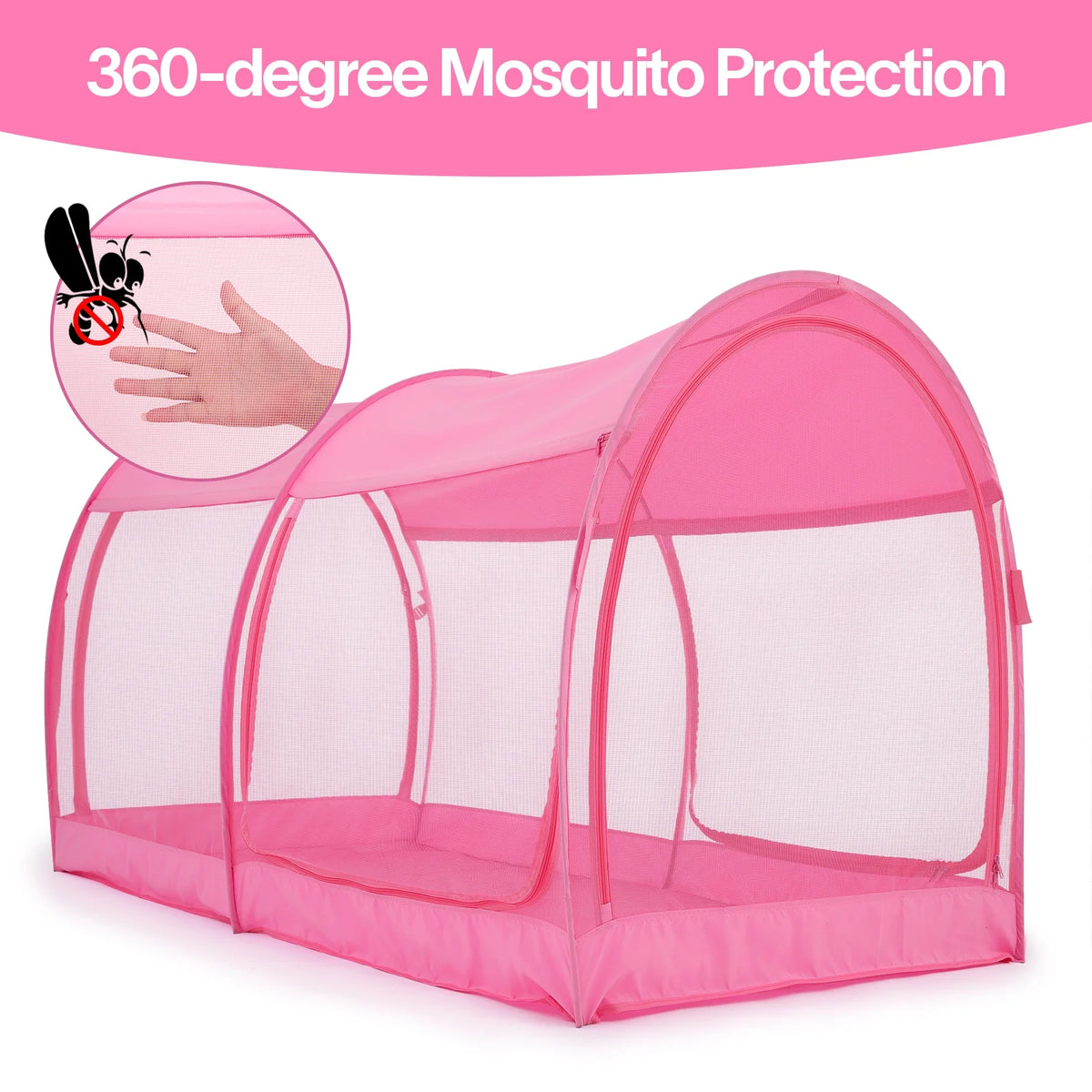 Twin Size Pink Bed Tent Mosquito Net Privacy Space T985935
