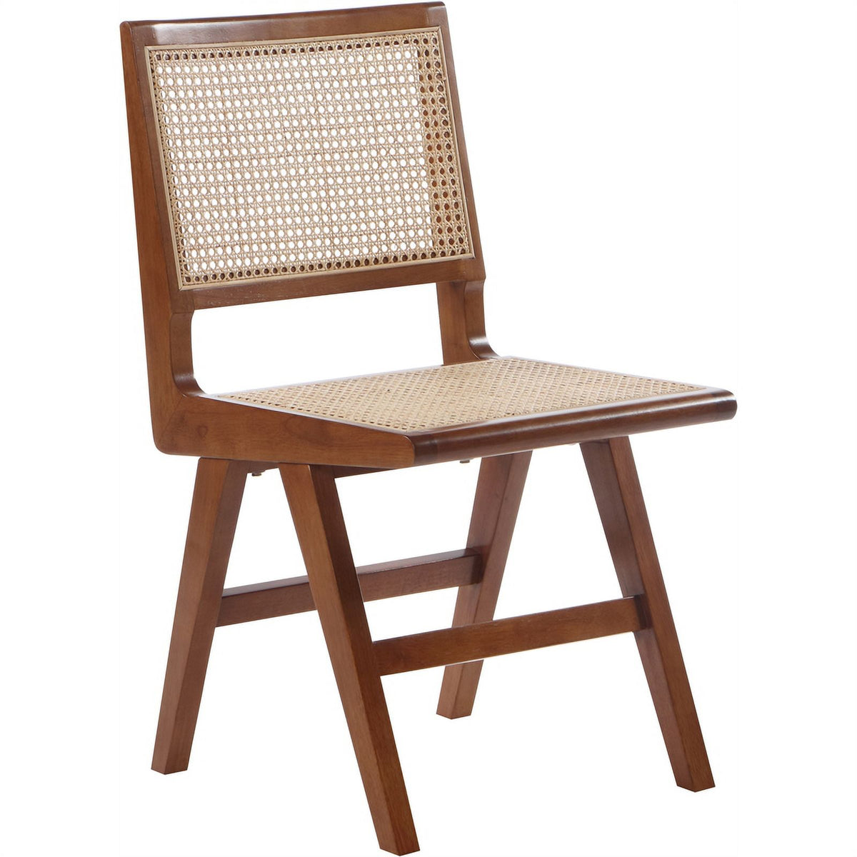 18.1" Solid Wood Dining Side Chair in Walnut (Set of 2) Q715499