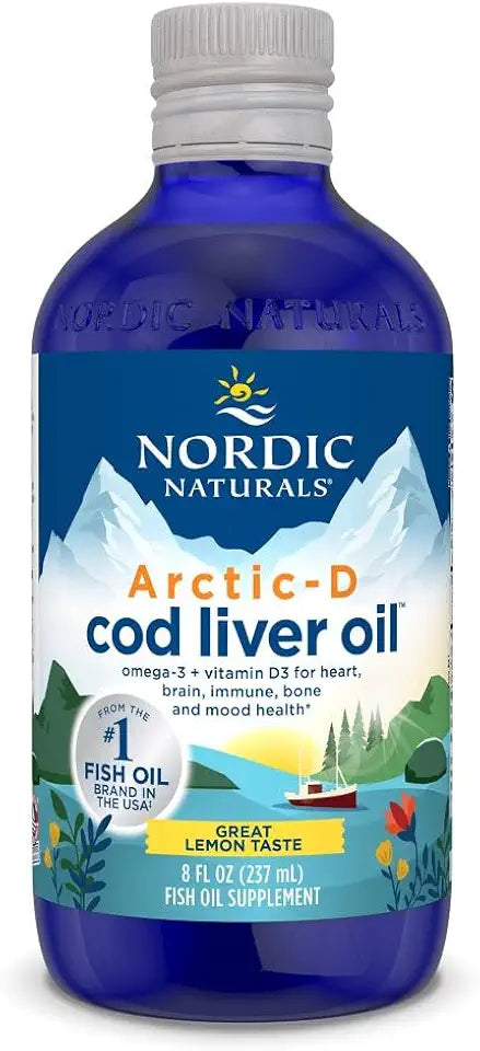 Cod Liver Oil 8 oz 1060 mg Omega-3s 1000 IU Vitamin D3 G6393