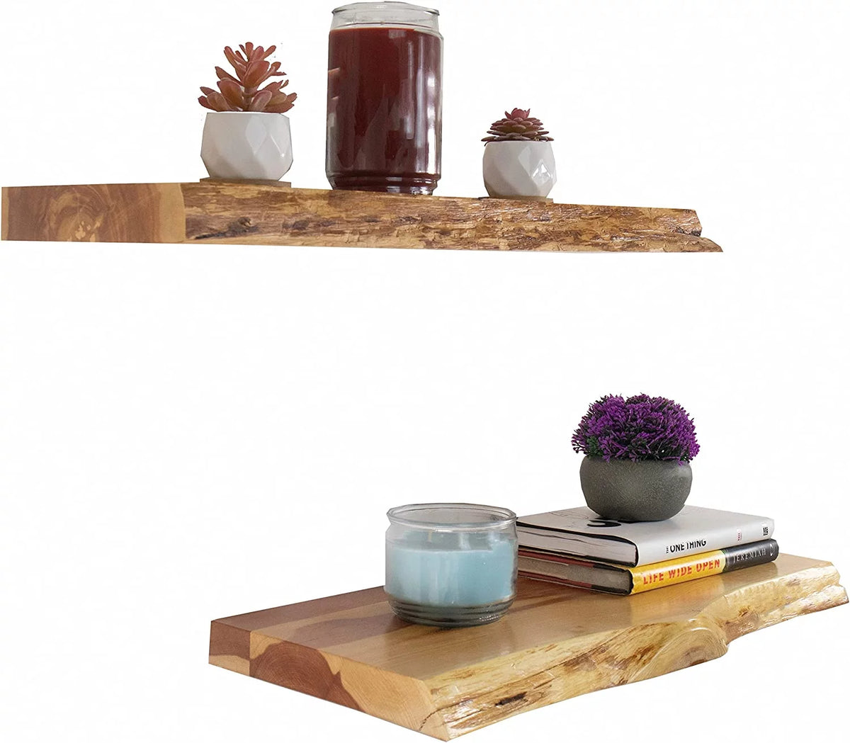 Rustic Wood Floating Shelves, Set of 2 S773